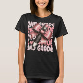 2nd Grade Teacher Pencil Coquette Bow T-shirt (Voorkant)