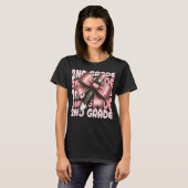2nd Grade Teacher Pencil Coquette Bow T-shirt (Voorkant volledig)