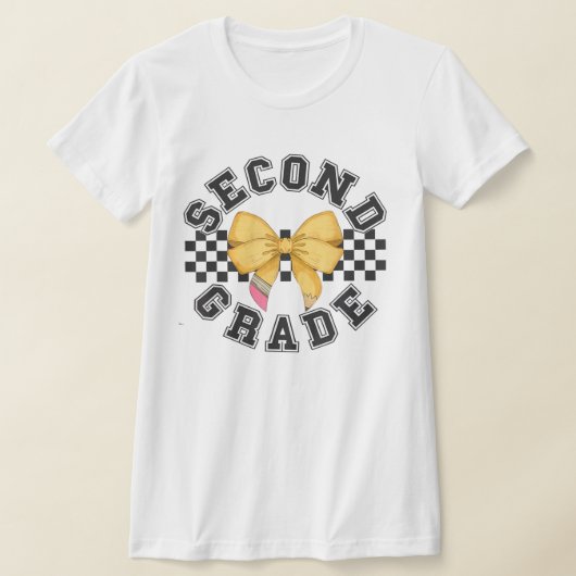 2nd Grade Teacher Pencil Coquette Bow T-shirt (Laagn)