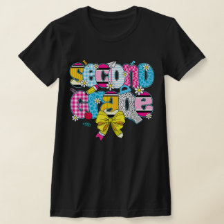 2nd Grade Teacher Pencil Coquette Bow T-shirt
