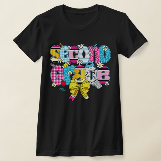 2nd Grade Teacher Pencil Coquette Bow T-shirt (Laagn)
