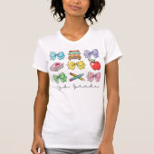 2nd Grade Teacher Pencil Coquette Bow T-shirt (Voorkant)