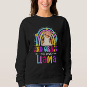 2nd Grade Teacher Rainbow No Prob Llama 100 Days o Trui (Voorkant)