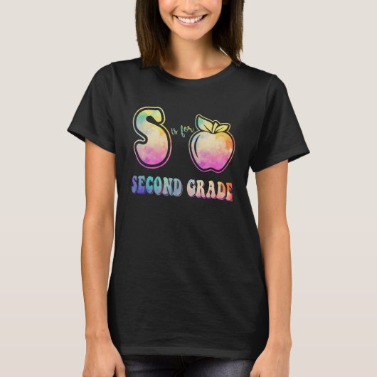 2nd Grade Teacher  S is for Second Grade Tie Dye A T-shirt (Voorkant)