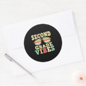 2nd Grade Teacher Second Grade Vibes Ronde Sticker (Envelop)