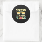 2nd Grade Teacher Second Grade Vibes Ronde Sticker (Tas)