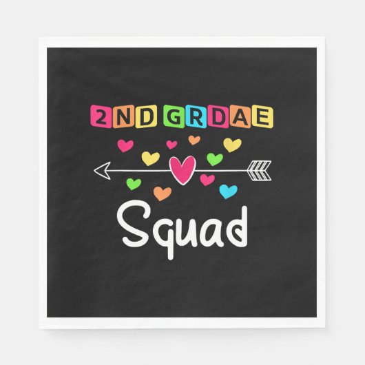 2nd grade Teacher Shirts School Team Second Grade Servet (Voorkant)