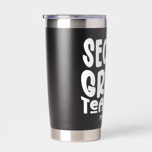 2nd Grade Teacher Simple Typography Geïsoleerde Drinkbeker (Rechts)