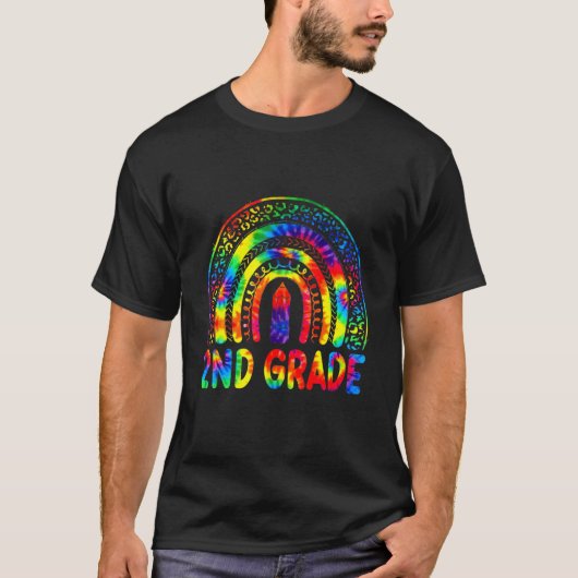 2nd Grade Teacher Tie Dye Rainbow Back To School T-shirt (Voorkant)
