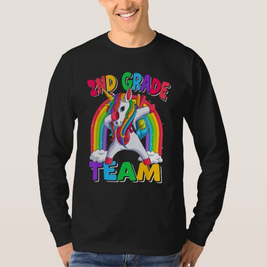 2nd Grade Team Dabbing Unicorn Back to School Kids T-shirt (Voorkant)