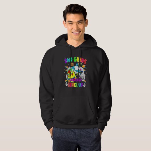 2nd Grade Unlocked Level Up Video Game First Day O Hoodie (Voorkant volledig)