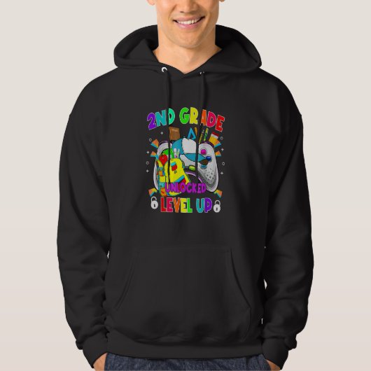 2nd Grade Unlocked Level Up Video Game First Day O Hoodie (Voorkant)