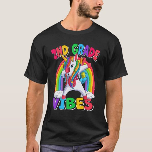 2nd Grade Vibes Dabbing Unicorn Back to School Kid T-shirt (Voorkant)