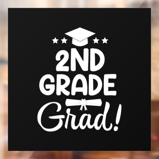 2nd Graduation Shirt Elementary School Grad Raamsticker (Vel 2)
