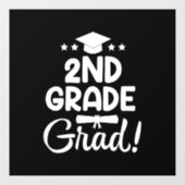 2nd Graduation Shirt Elementary School Grad Raamsticker (Vel)