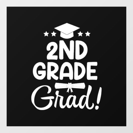 2nd Graduation Shirt Elementary School Grad Raamsticker (Vel)