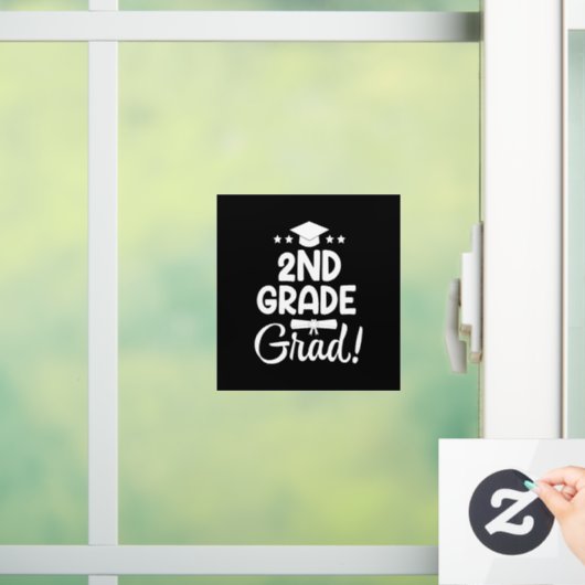 2nd Graduation Shirt Elementary School Grad Raamsticker (Huis)