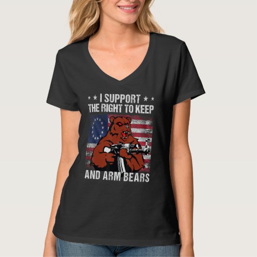 2nd I Support The Right To Keep And Arm Bears T-shirt (Voorkant)