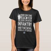 2nd Infantry  God Created Infantry Devil stood Att T-shirt (Voorkant)