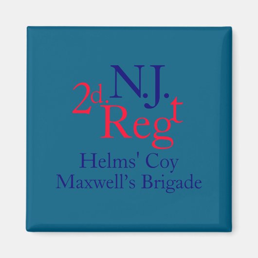 2nd New Jersey Regiment  Magneet (Voorkant)