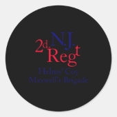 2nd New Jersey Regiment  Ronde Sticker (Voorkant)