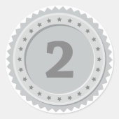 2nd Place Silver Medal Ronde Sticker (Voorkant)