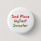 "2nd Place" Ugliest Sweater Award Button (Voorkant)
