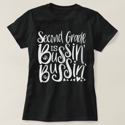 2nd Second Grade Bussin Bussin Teacher Team Zip Ho T-shirt (Design voorkant)