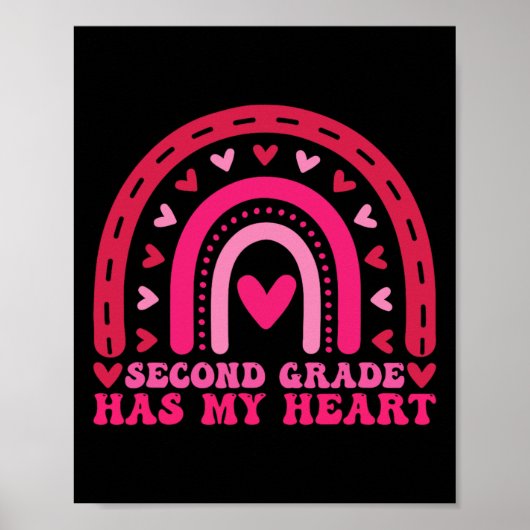 2nd Second Grade heeft mijn hart Valentijnsdag The Poster (Voorkant)