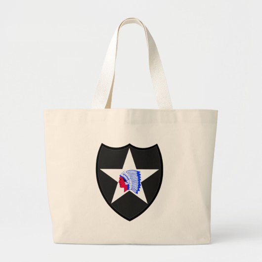 2nd U.S. Infantry Division Indianhead Grote Tote Bag (Voorkant)