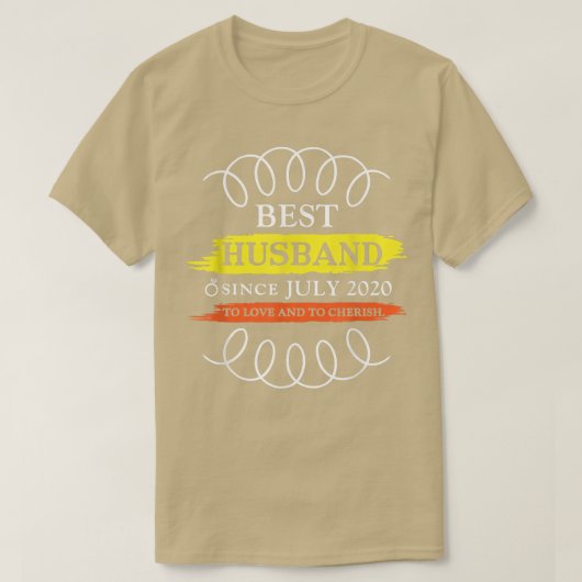 2nd Wedding Anniversary Best Husband Since July 20 T-shirt (Design voorkant)