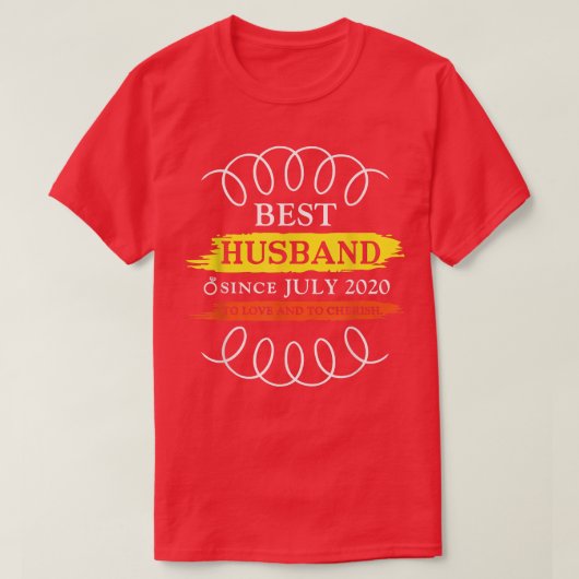 2nd Wedding Anniversary Best Husband Since July 20 T-shirt (Design voorkant)