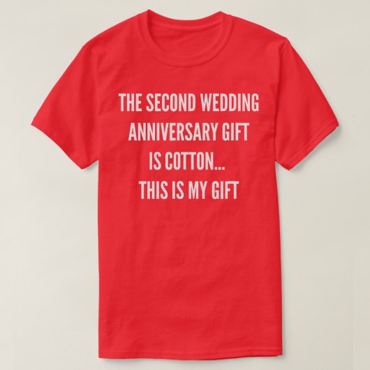 2nd Wedding Anniversary Gifts Cotton Him Husband H T-shirt (Design voorkant)
