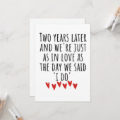 2nd wedding anniversary kaart (Voorkant / Achterkant in situ)