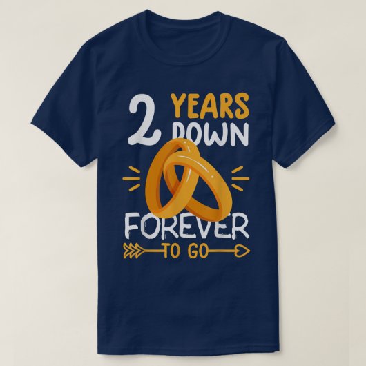 2nd wedding anniversary tee matching couples 2 ye t-shirt (Design voorkant)