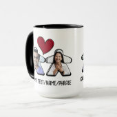 2P Aangepaste Foto Meeple Board Game Paar Mok (Voorkant links)