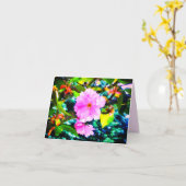 2PINK BLOESEMS WENSKAART KAART (Gele Bloem)