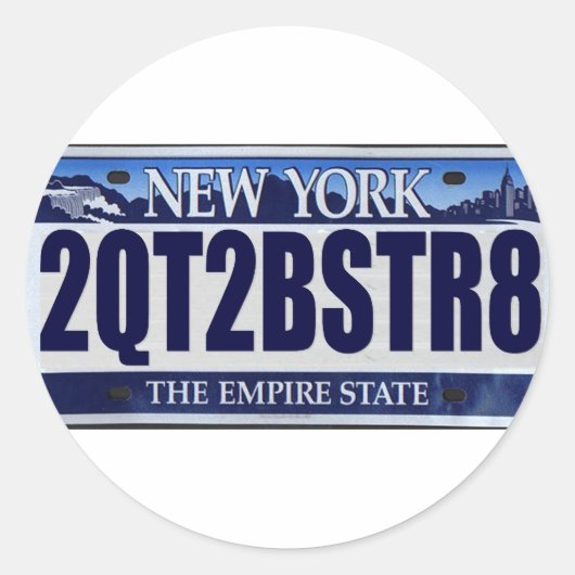 2QT2BSTR8: New York Ronde Sticker (Voorkant)