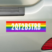 2QT2BSTR8 om recht te zijn Bumpersticker (Op auto)