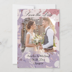 2Roze Abstracte Bloemige Save The Date Magnetische Uitnodiging