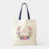 2Sided Initiaal Floral Wreatalized Canvas tas (Achterkant)