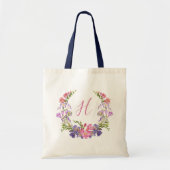 2Sided Initiaal Floral Wreatalized Canvas tas (Voorkant)