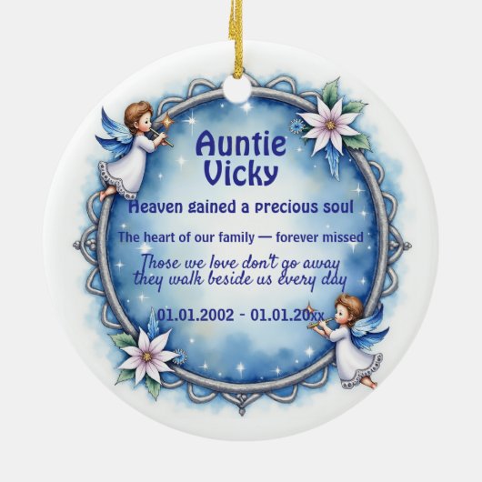 2sided Memorial Celestial Remembrance Keramisch Ornament (Achterkant)
