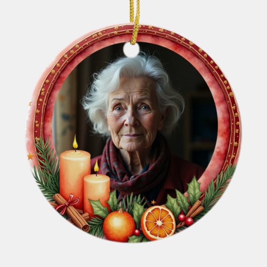 2sided Memorial Christmas Heart of Our Holidays Keramisch Ornament (Voorkant)