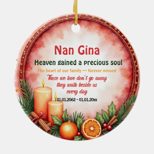 2sided Memorial Christmas Heart of Our Holidays Keramisch Ornament (Achterkant)