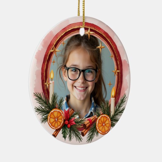 2sided Memorial Christmas Warm Glow Keramisch Ornament (Rechts)