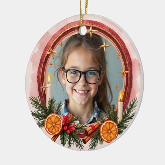2sided Memorial Christmas Warm Glow Keramisch Ornament (Links)