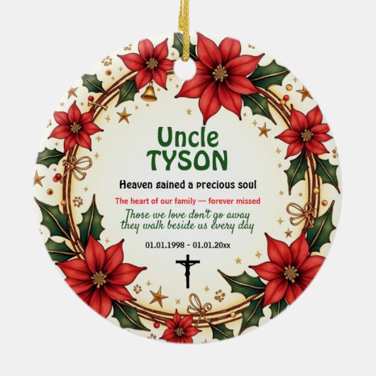 2sided Memorial Forever in Bloom Keramisch Ornament (Achterkant)
