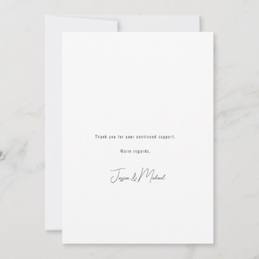 💍 2sided Minimalist Elegant UnSave the Date Save The Date (Achterkant)