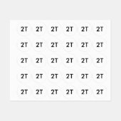 2T Baby Maat Detailhandel Kleding Labels (Vel)
